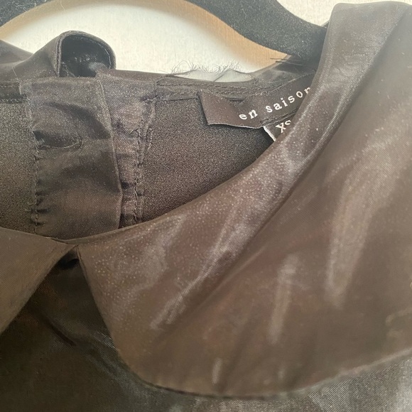 EN SAISON BLACK LONG SLEEVE SHEER BLOUSE SIZE XS - Picture 2 of 6